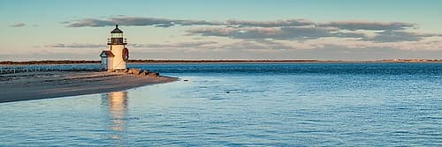 New England-Massachusetts-Nantucket Island-Nantucket Town-Brant Point Lighthouse Coastal Print